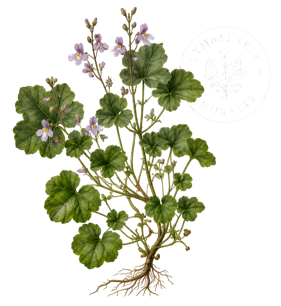 Kenilworth ivy botanical illustration